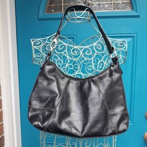 Genuine Leather Purse Handbag Shoulder Bag Black